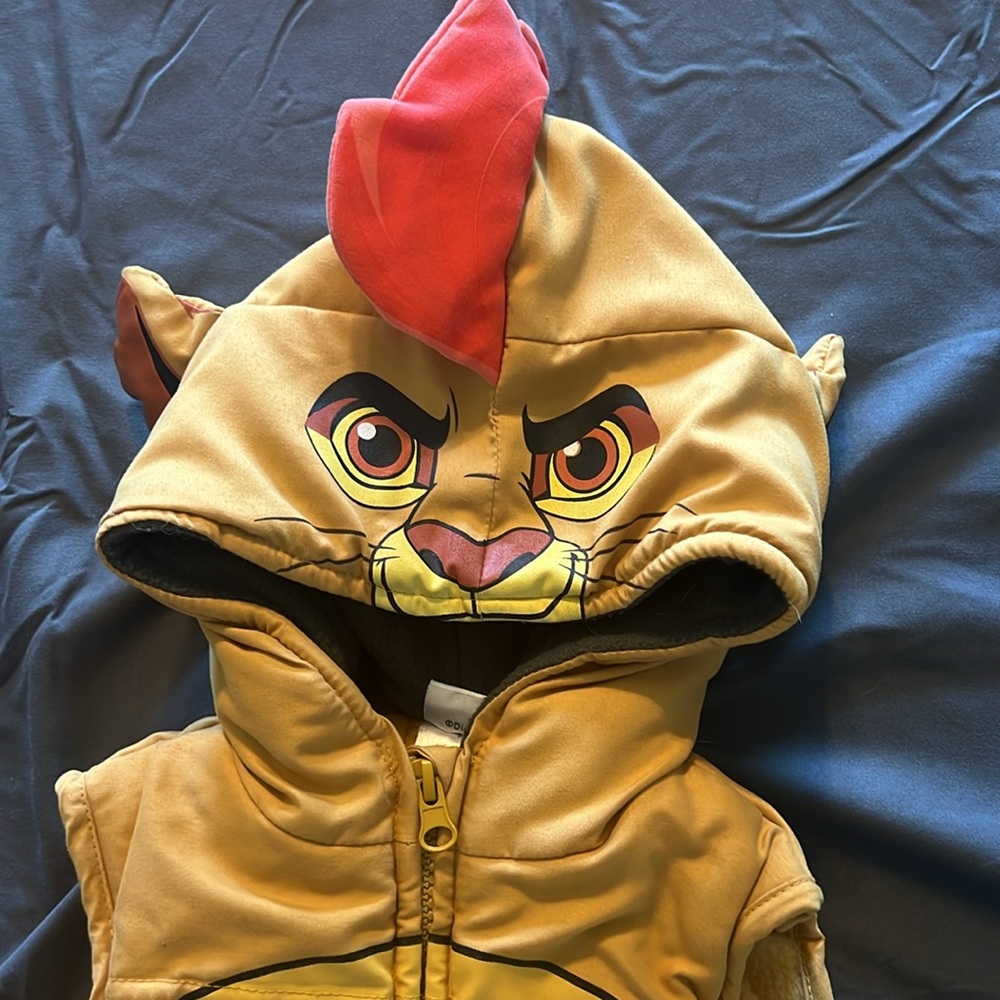 Disney Lion King Fleece Lined Hooded Vest Costume Toddler Size 2T Warm Outerwear - Picture 3 of 8